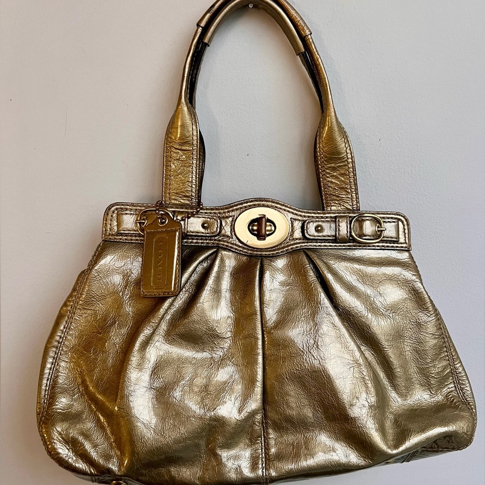 Coach Gold Patent Leather Purse
